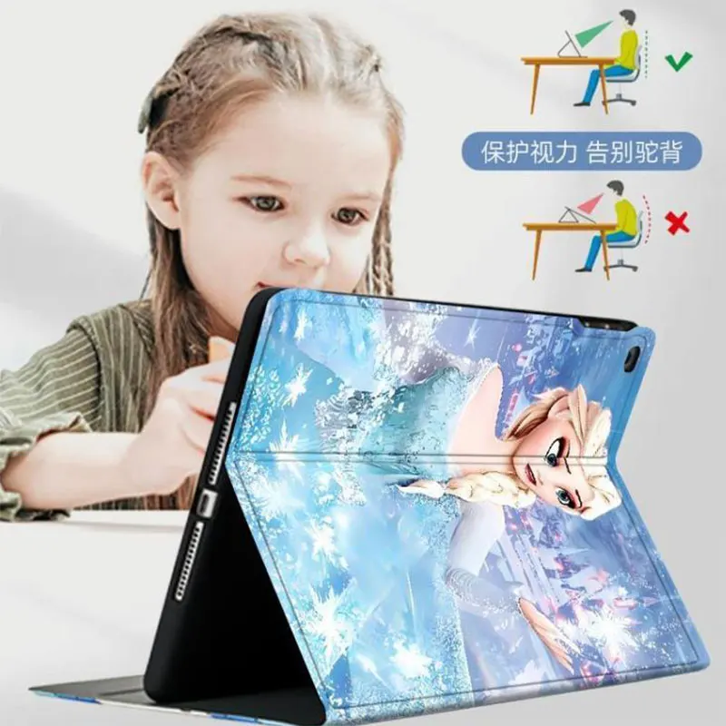 Elsa Ipad Case for Ipad 10th Generation Case 9/7/8th 9.7in 10.9in 2018/2017/ 4/5 Mini 1/2/3/4/5 Tablet Case Silicone Smart Cover