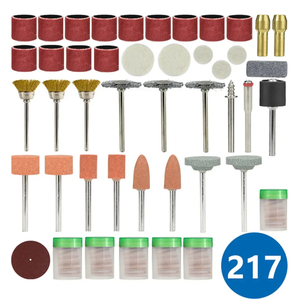 Rotary Tool Accessory Set Fits For Dremel Drill 217pcs Sanding Grinding Polishing Tools   Accessories