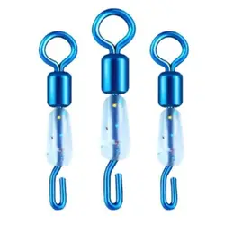 50PCS Color Electroplating Sub-Line Clamp Connector Silicone Fishing Line Quick Link Swivel 8 Shape Solid Rings Rolling