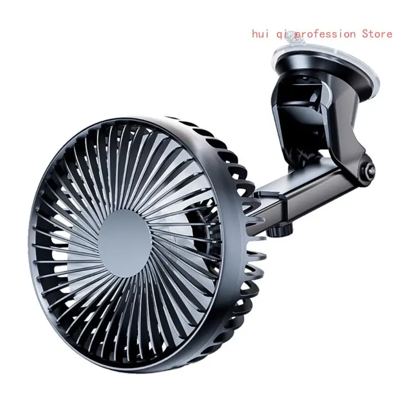 

Car Dashboard Windscreen Mount Suction Cup Fan Cooling Fan 360 Degree Rotating Air Circulator Fan 3 Speed Adjustment