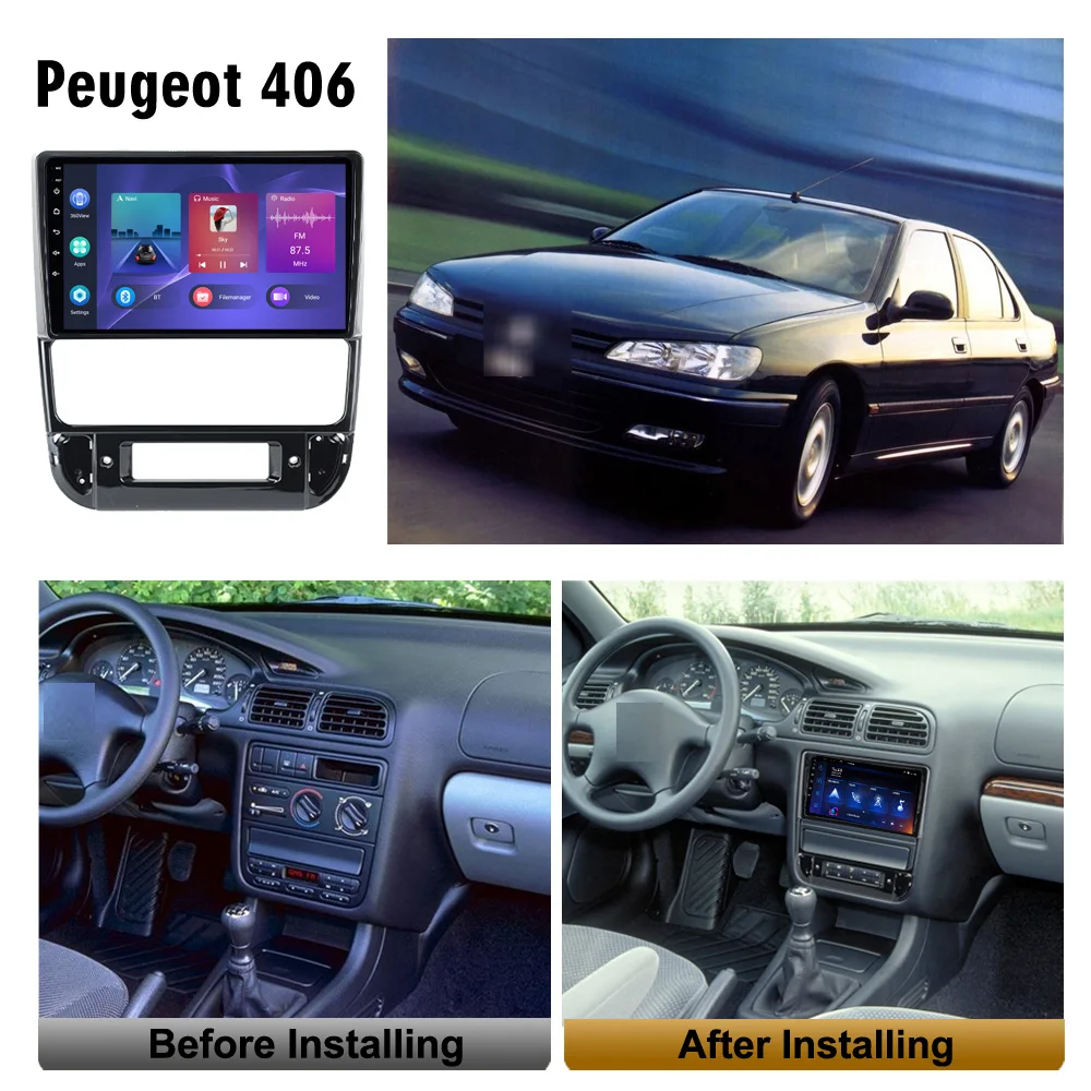 8-Core Car Radio For Peugeot 406 1995 - 2005 Android 10.0 WIFI GPS Navigation Multimedia Player Head Unit QLED Touch Stereo DVD