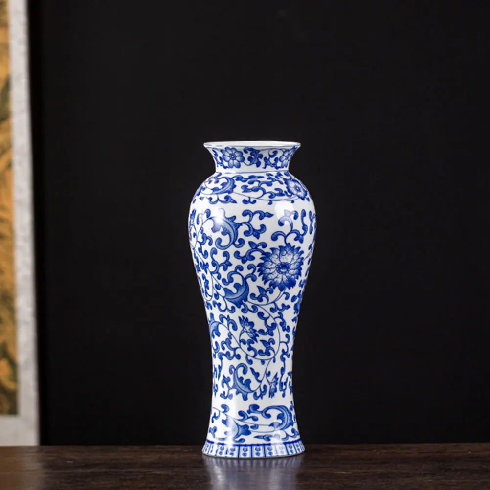 

Ceramic Blue and White Vase Size S Chinese Style Flower Storage Container Home Office Decoration Flower Arrangement Vase
