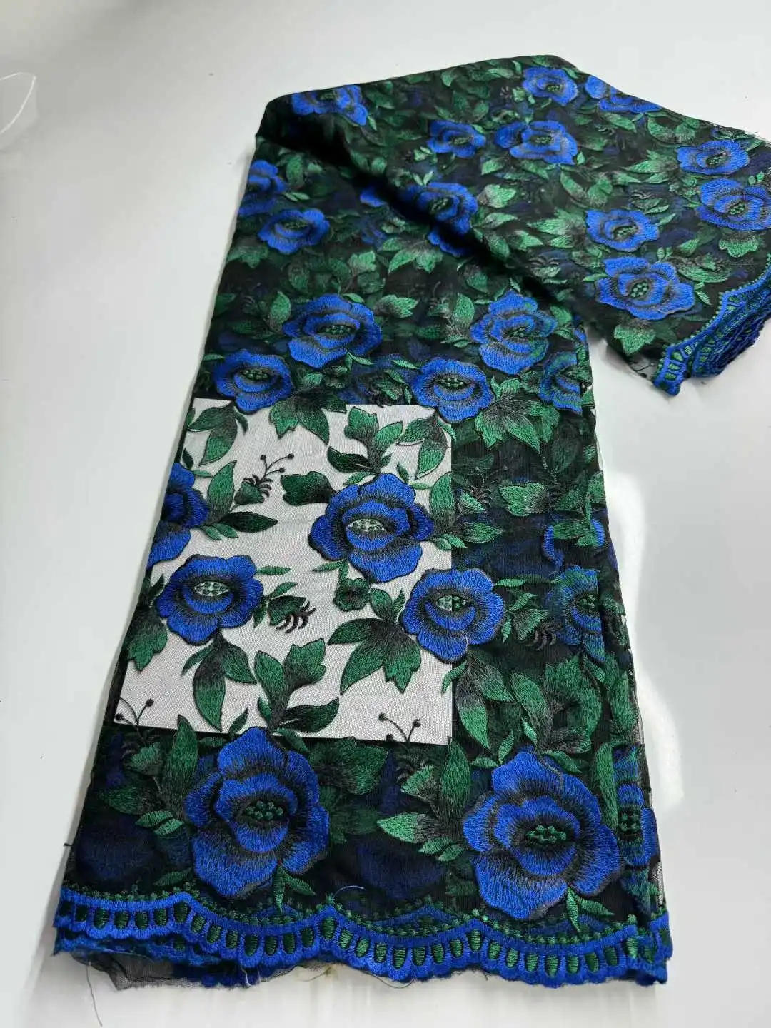 

African Tulle Lace Fabric High Quality French Nigerian Tulle Sequins Embroidery Lace Fabric Wedding Dress Sewing