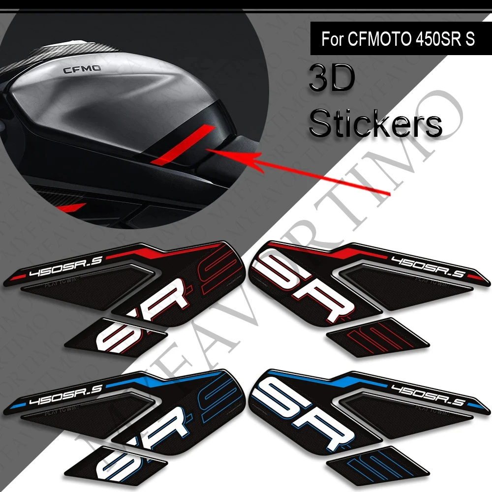 

Новая мотоциклетная накладка на бак, боковые ручки, защита колена для газа, мазута, 3D наклейки, наклейки для CFMOTO 450SR 450SRS 2023 2024 2025