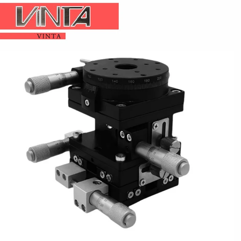 XYZR Axis LTP40-LM 4 Axis V Type Fine Tuning Platform Manual Linear Platform Bearing Adjustment Sliding Table