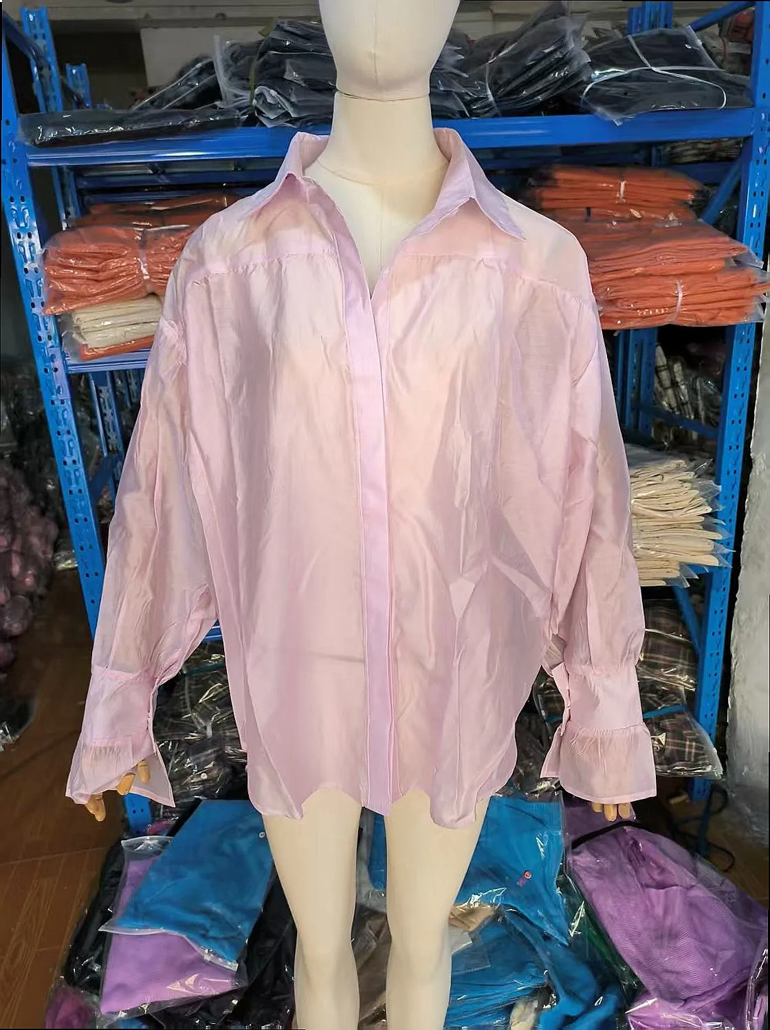 Women's Blouse Shirt Top Casual Loose Fit Turn Down Collar Solid Color Blouses Tops Spring Summer 6