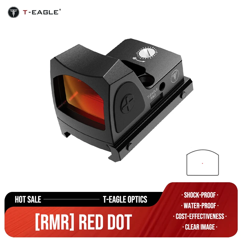 

T-eagle Tactical RMR 1x Red Dot Sight Голографическое крепление 2MOA Reflex Mini Sight для пистолета Glock с оптиками Пикатинни