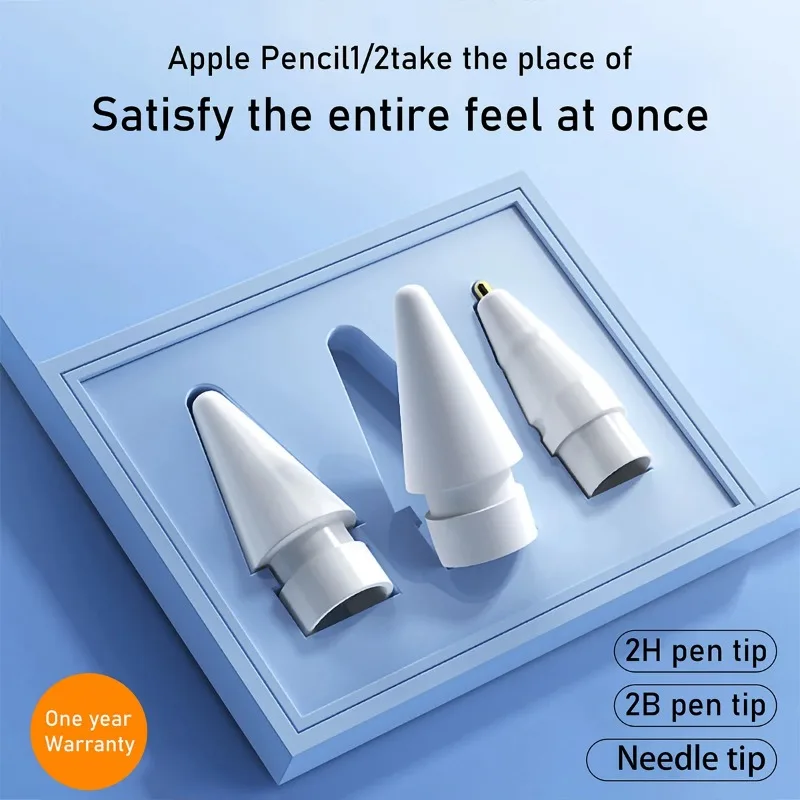 6/1PCS For Apple Pencil 1st/2nd Gen Universal Stylus Pen Tips No Wear Out Upgraded Replacement Nibs For iPad Pencil Stylus Tips