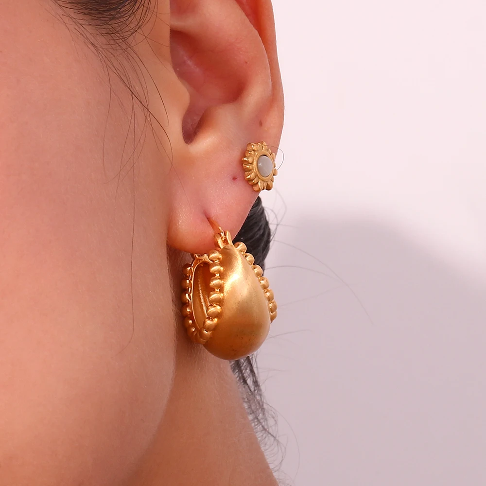 La.Muses Lovely Basket Boat Trendy Women\'s Hoop Earrings 2023 Creative Design Stainless Steel Jewelry And Accessories For Woman