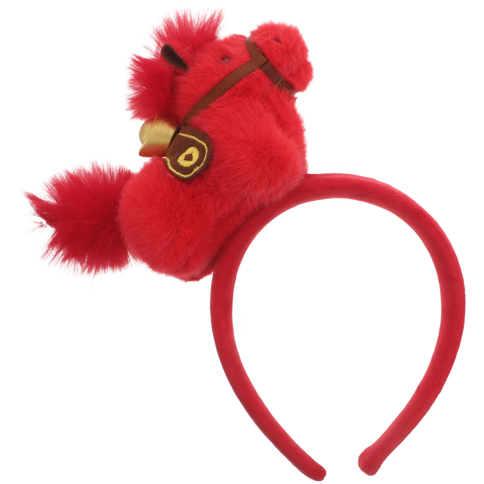 

Red Year of The Horse Headband 2026 Zodiac Hair Hoop Spring Festival Party Costume Headgear Good Luck Headdress