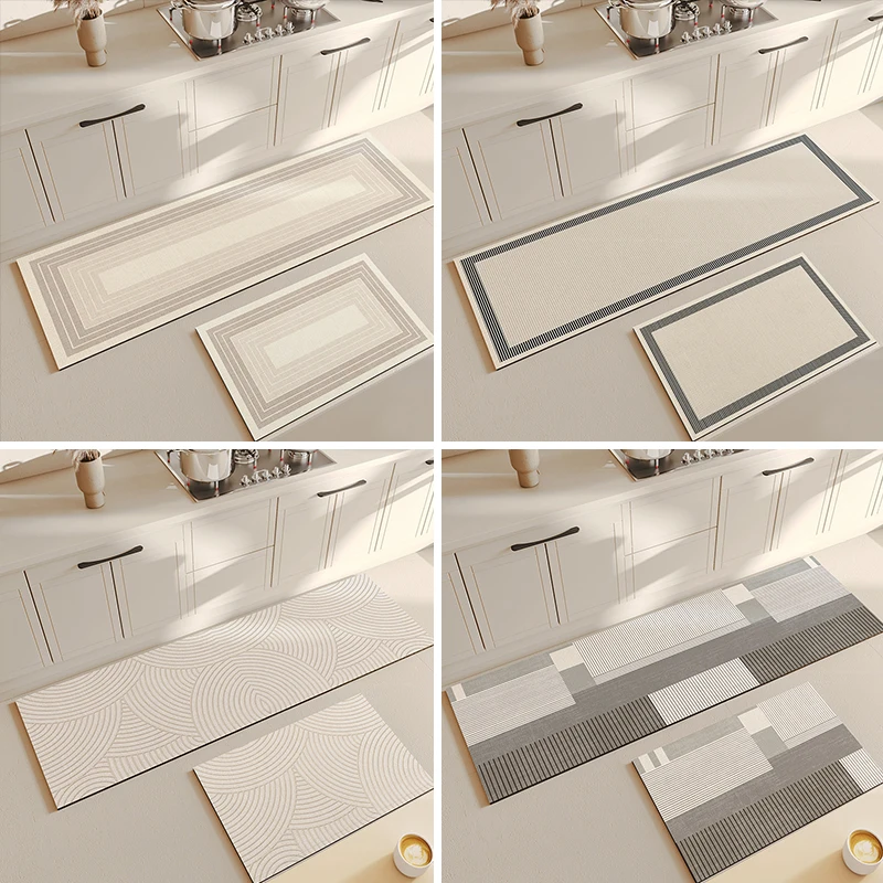 Super Absorbent Kitchen Floor Mat Kitchen Rug Soft Washable Carpets Anti Slip Bathroom Entrance Rug Carpets Home Decor 1 Piece
