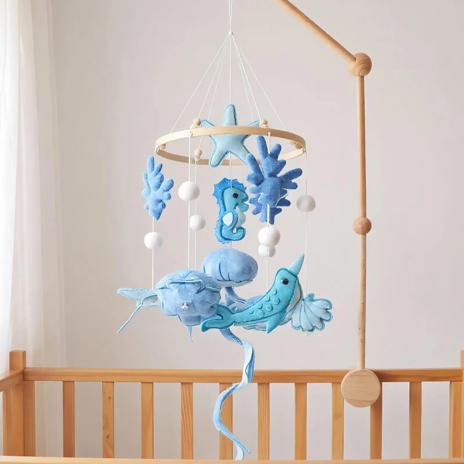 Babybett, mobil, zum Aufhängen, Babybett-Spielzeug, Marine-Thema, beruhigende Bettglocke, zum Aufhängen für Deckendekorateure, Jungen und Mädchen, Foto-Requisiten