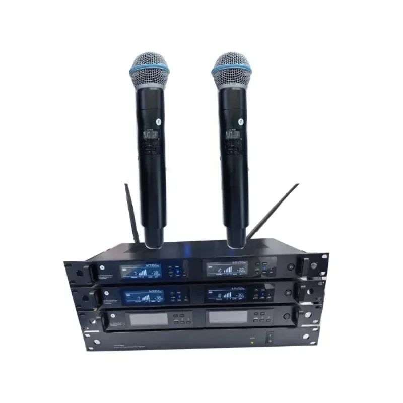 QLX24D QLXD4 Professional Wireless Microphone System UHF Dynamic Handheld Mic with XLR Connector for Conference and Stage Use