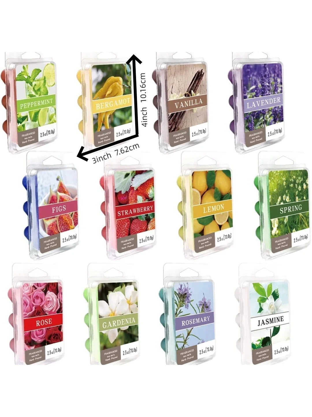 12-Piece Set of Heart-Shaped Natural Soy Wax, Candle Melts, Aromatherapy Wax Melts, Mother's Day Gift Decoration, Rose, Lavender, Jasmine, Cherry, Spa Relaxation, Bath, Yoga, Suitable for Aroma Diffusers, Air Fresheners, Home, Office, Candle Scent Melts – Enjoy a Flameless, Smoke-Free Candle Atmosphere Household Heater Tart, Electric Coreless Candle Strip Air Freshener, Spa Aromatic Decoration Gift.