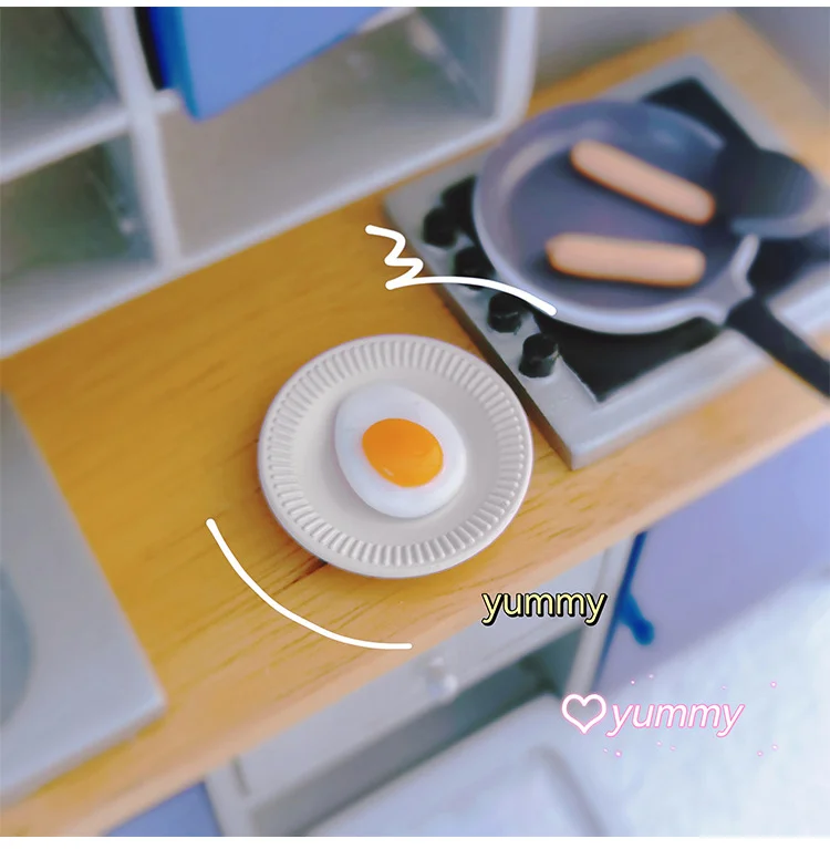 Dollhouse Mini Round Plates Wall Mounted Decor Dishes Miniature Tableware Model Kitchen Scene Craft Findings
