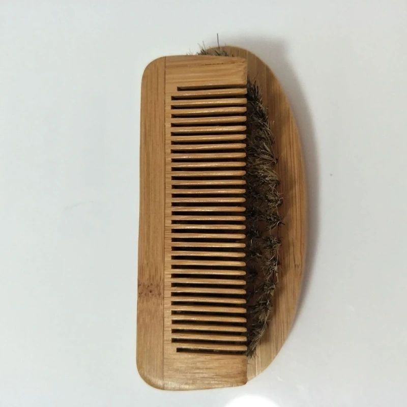 

Men Beard & Mustache Brush with Wooden Comb Facial Hair Boar Bristle Brush Beard Grooming Brush Soften Your Facial Drop Shipping