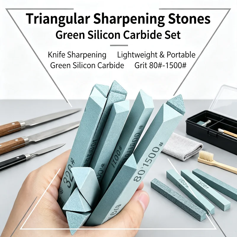 Triangle Diamond Oil Stone Strip 12*150mm Fine Grinding Whetstone Portable Knife Sharpener for Kitchen Knives Edge Polishing