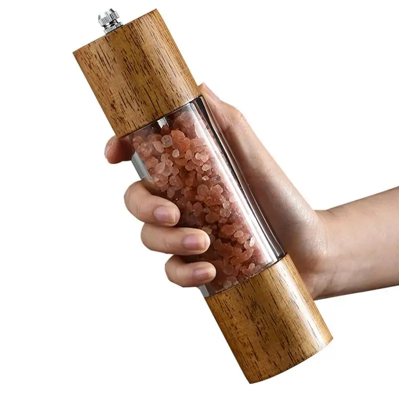 Salt And Pepper Grinder Wood Pepper Mills Salt Mil Manual Salt Mills Easily Refillable Salt Grinder And Pepper Mill Adjustable