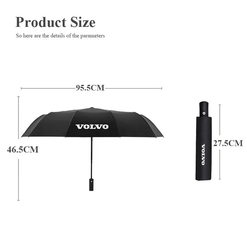شعار السيارة التلقائي مظلة قابلة للطي المضادة للأشعة فوق البنفسجية المظلات لفولفو XC90 V90 V60 XC60 V40 S80 S60 S90 C40 XC40 V70 XC70 C30 C70 EX90 #6