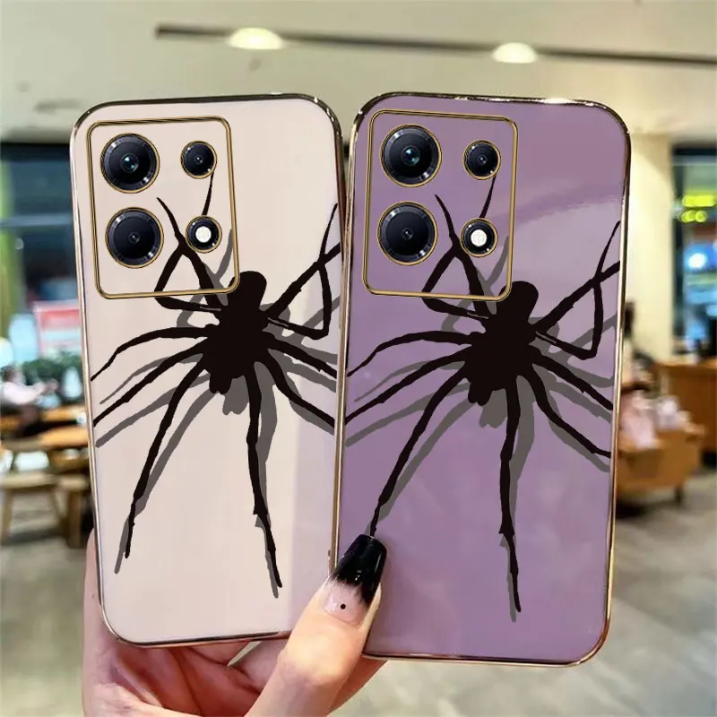 Note30 Big Spider Plating Phone Case For Infinix Note 30i 30Pro 30VIP 12 12VIP 12Pro 11Pro 11 11S 10 10Pro Hot 30 30Play Cover