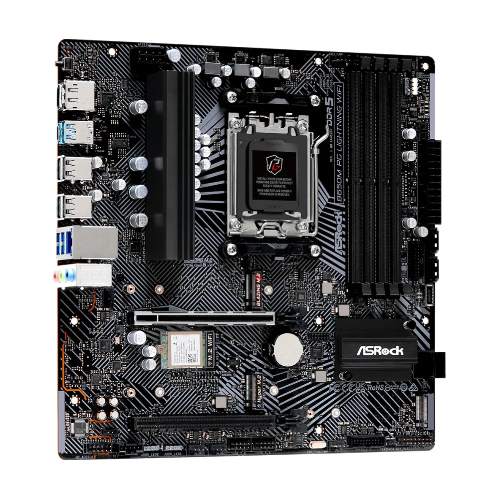 اللوحة الأم ASRock B650M PG LIGHTNING WIFI تدعم AM5 Ryzen 7 7700X 7800X3D Ryzen 5 7600X CPU 4xDDR5 M.2 HDMI mATX اللوحة الرئيسية