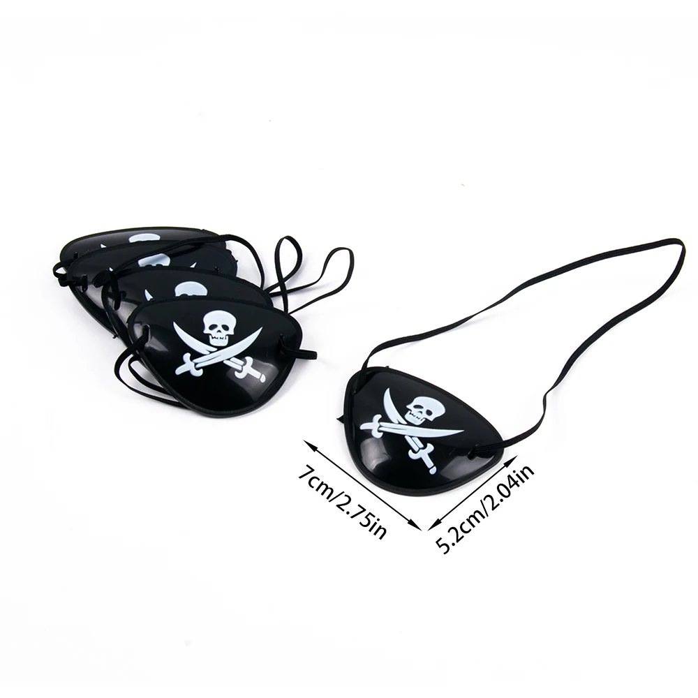 5/10/15pcs Pirate Eye Patches Black plastic Single Single Eye Skull Captain Eye Patches for Halloween Pirate Theme Cosplay Prop