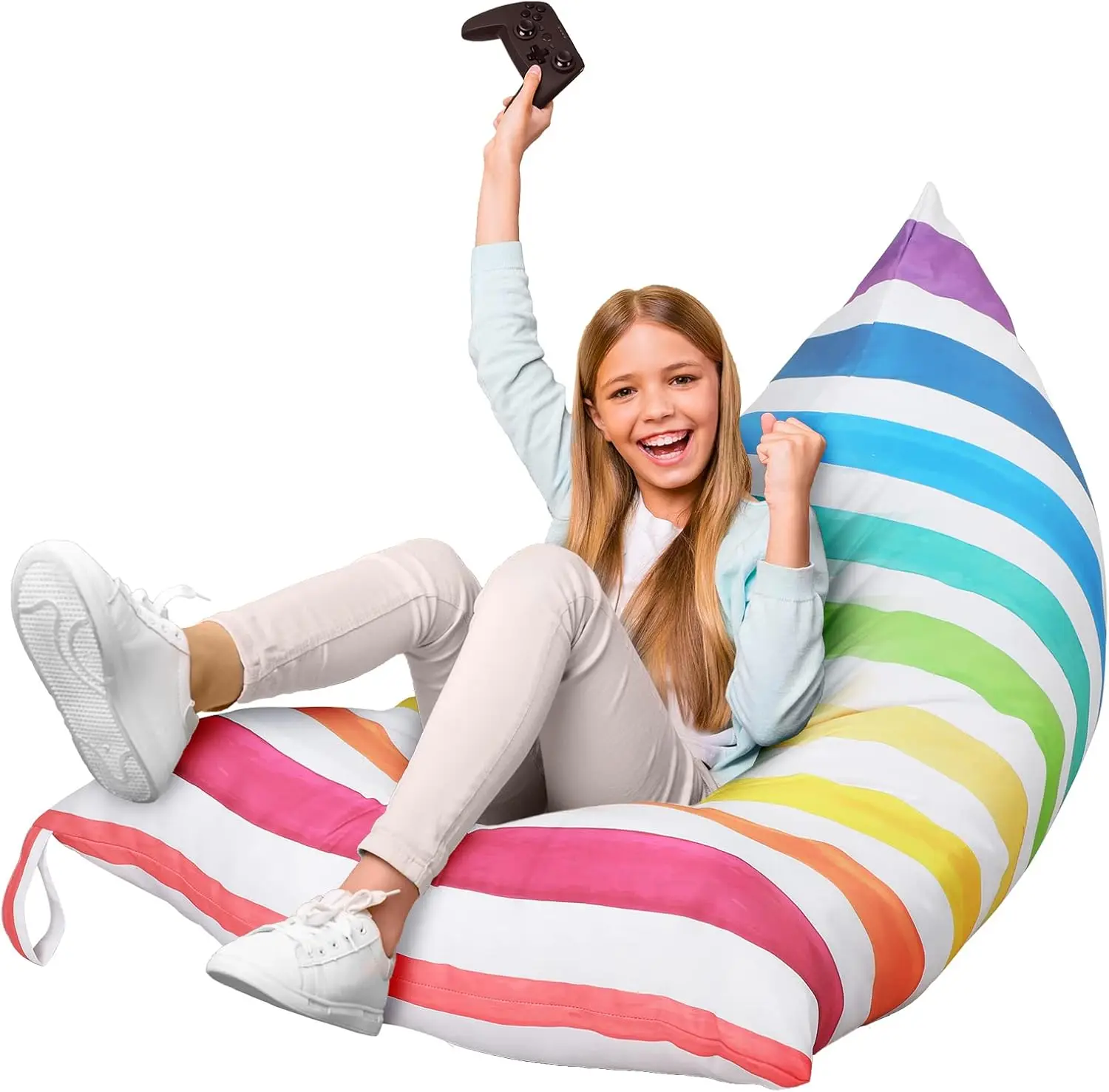 

Extra Large Canvas Bean Bag Cover for Stuffed Animals Kids Toy Storage Organizer No Filling