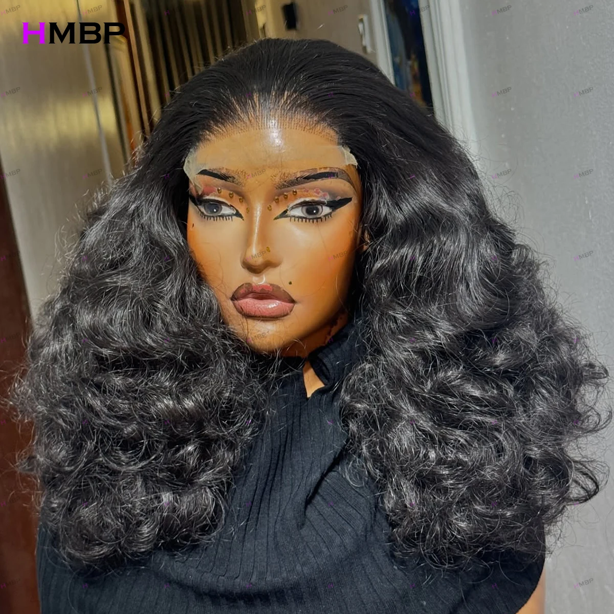 

13x4/13x6 HD Lace Frontal Wigs 400 Density Bouncy Curly Glueless Lace Human Hair Ready To Wear Pre Plucked Hair Wigs For Woman