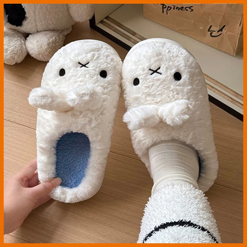 أحذية ميفي القطنية القطيفة للاستخدام الداخلي والخارجي، راحة غامضة دافئة، هدايا كرتونية لطيفة للنساء والفتيات، شباشب قطيفة #1