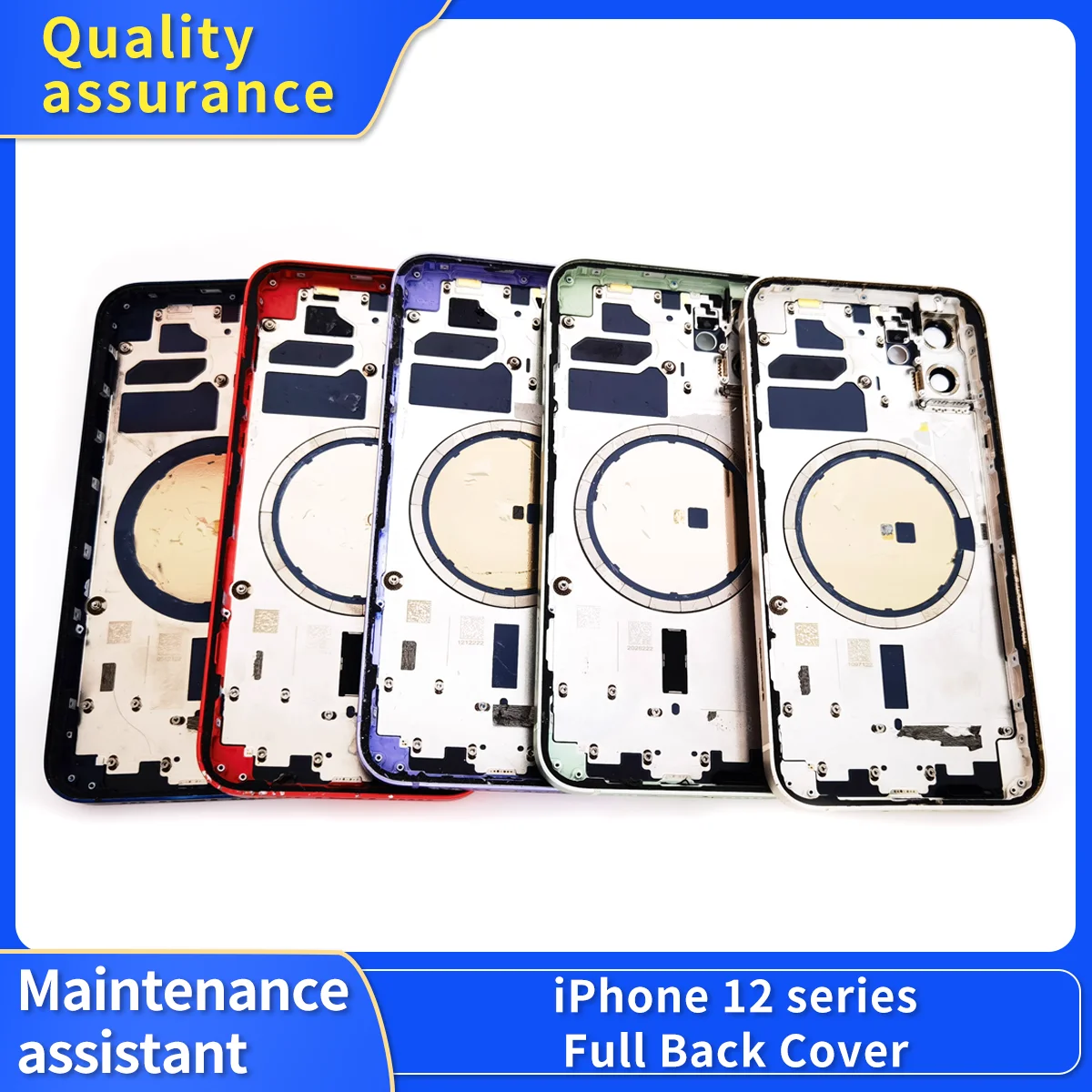 

Battery Back Housing Glass Cover Middle Frame for iPhone 12 Mini and 12 Pro Max, SIM Tray, Side Key Parts