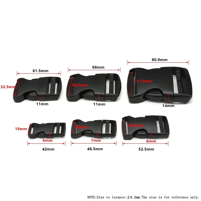 2/5/10/20/30/50Pcs 15/20/25/32/38/50mm Adjustable Belt Buckle Plastic Buckle Backpack Adjustment Buckle Backpack Accessories