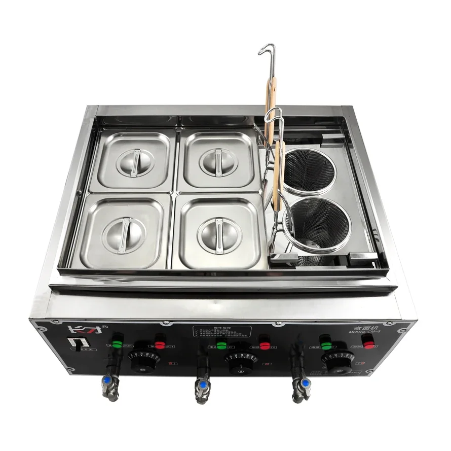 Electric Ramen Noodle Cooking Machine 6 Baskets Pasta Boiler Cooker Restaurant Commercial Ramen Noodle Cooking Machine