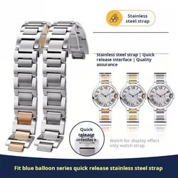 14-8mm 18-11mm 20-12mm 22-14m band Stainless steel watchband Men women For Cartier Blue Balloon metal solid Watch Strap Bracelet