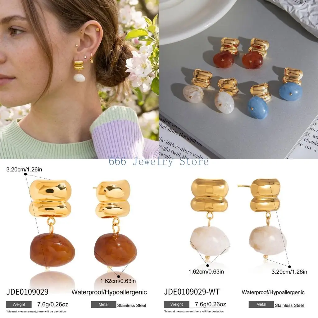 F2TD Delicate Teardrop Resin Earrings Elegant Jewelry Accessories For All Occasions