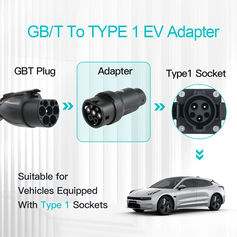 GOODCELL 모든 타입 1 전기 자동차 컨버터 하이브리드 자동차용, GBT to 타입 1 J1772 32A 7.2kw EV 충전 어댑터