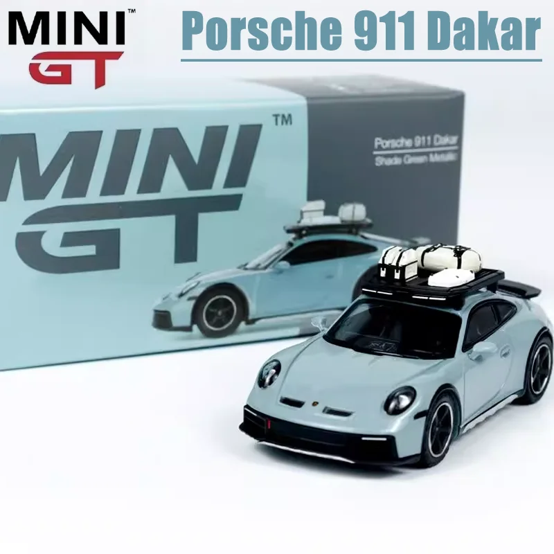 MINIGT 1/64 Porsche 911 Dakarโลหะผสมของเล่นมอเตอร์Diecastโลหะรุ่นของขวัญ