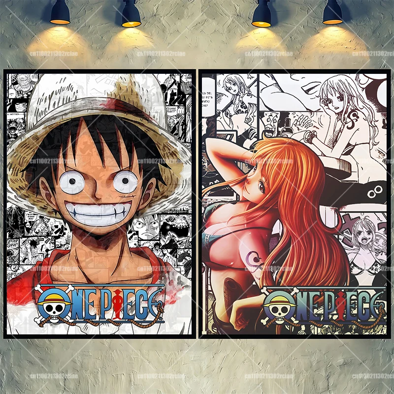 

Canvas Artwork Painting Posters One Piece Luffy Zoro Cuadros Classic Figures Picture Best Gifts Wall Art Decor Kids Toys Action
