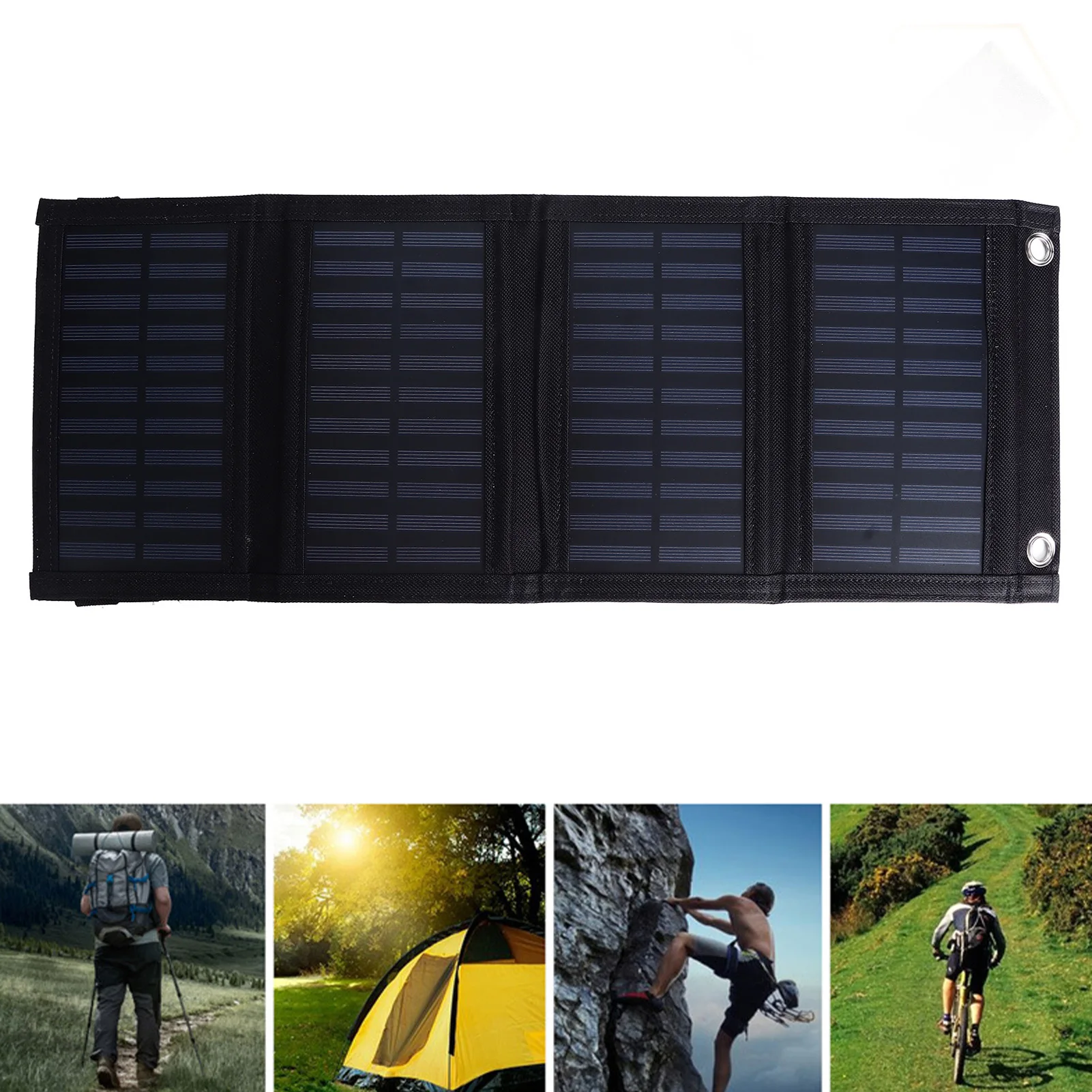 Solar Panel Charger 20W 5.5V Foldable Portable Strong Power Output Solar Charger for Charging Mobile Phones Outdoors