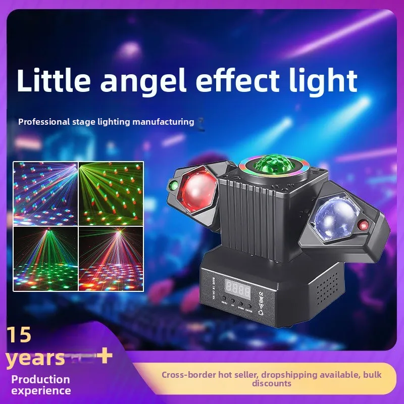 Angel Moving Head Effect Light with Remote, RGB Laser Magic Ball Rotating Stage Lamp for DJ Bar KTV Party