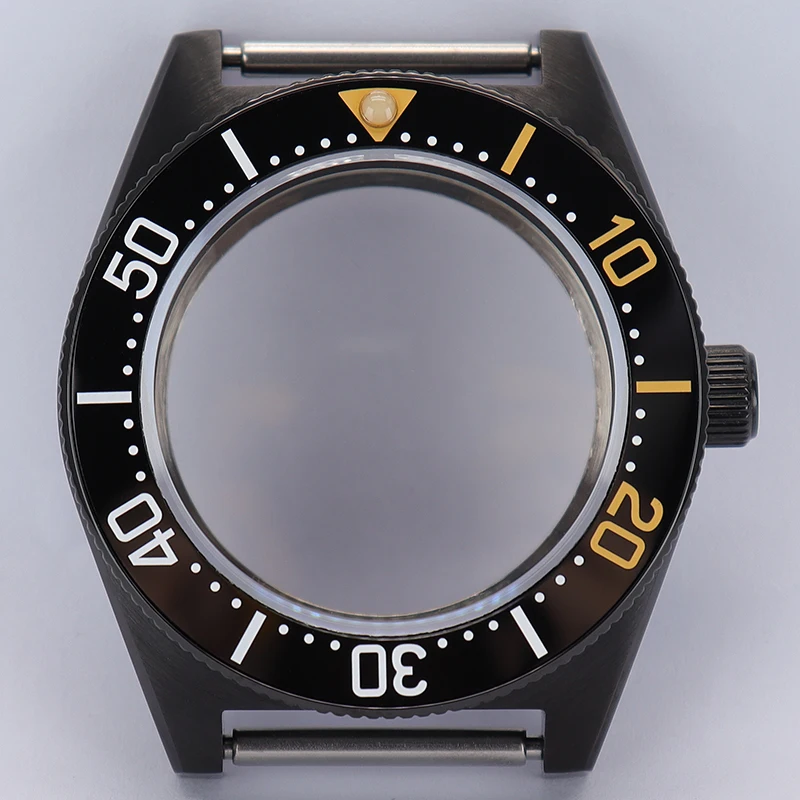 

10atm 40.5mm Watch Case For Seiko NH35 NH36 NH34 NH38 4R36 Movement 28.5mmDial Modified Black Tiger Whale Sapphire Crystal Glass