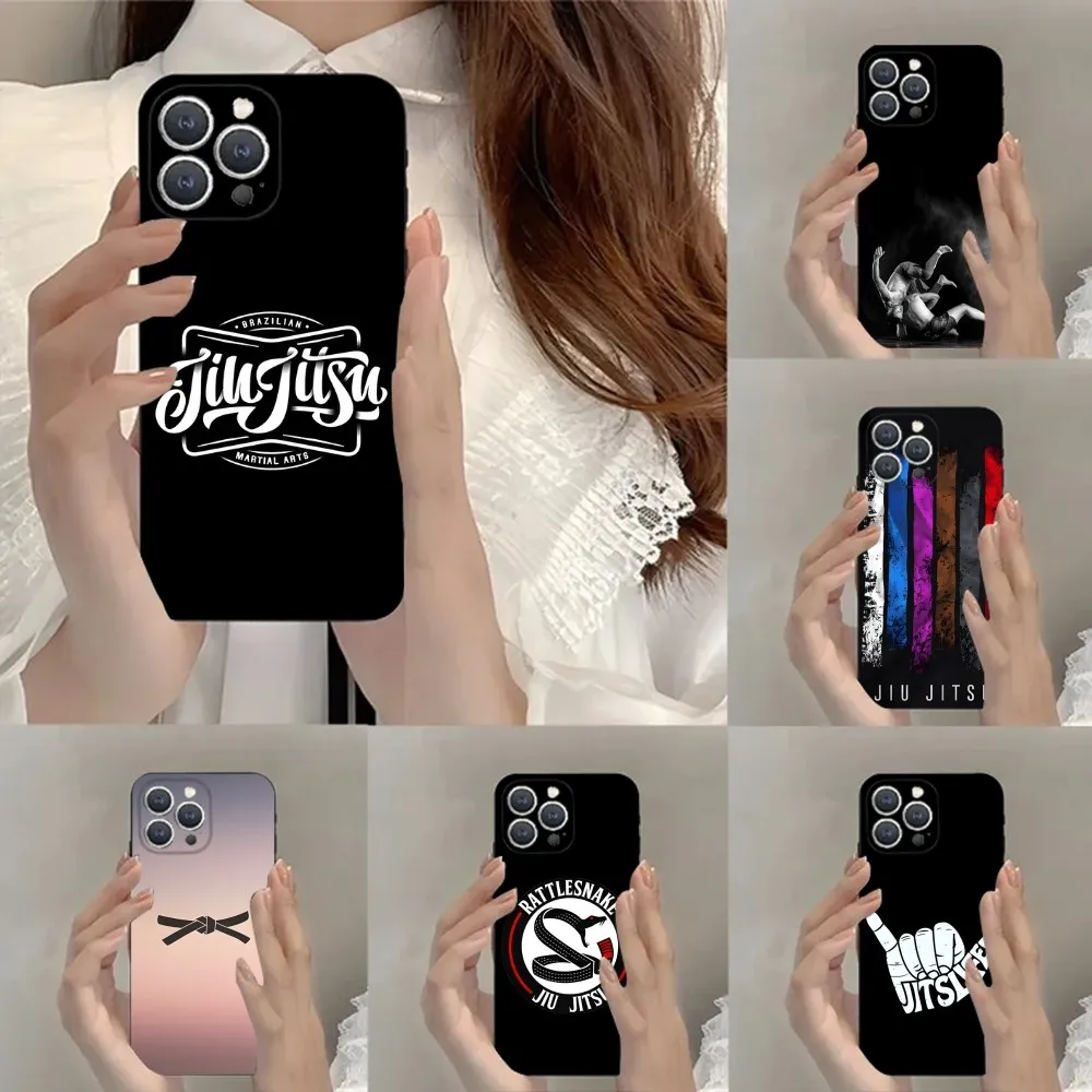 

BJJ Brazilian Jiu Jitsu Phone Case For iPhone 15,14,13,12,11,Plus,Pro Max,XS,X,XR,SE,Mini,8,7 Soft Silicone Black Cover