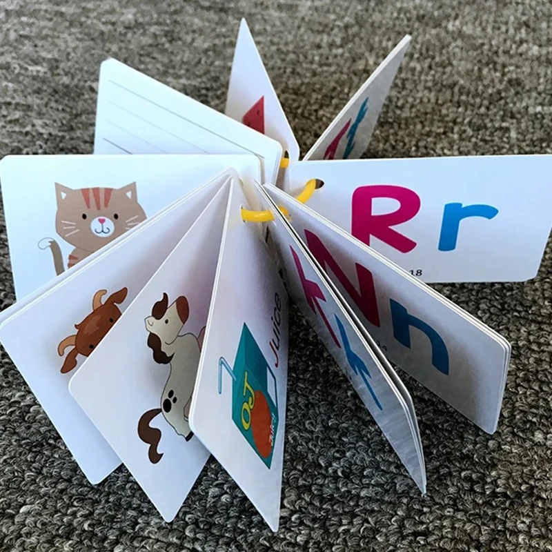 Flash Cards Alphabet carte Flash a doppia faccia Toddlers ABC lettere giocattolo per l\'apprendimento educativo bambini in età prescolare flashcard