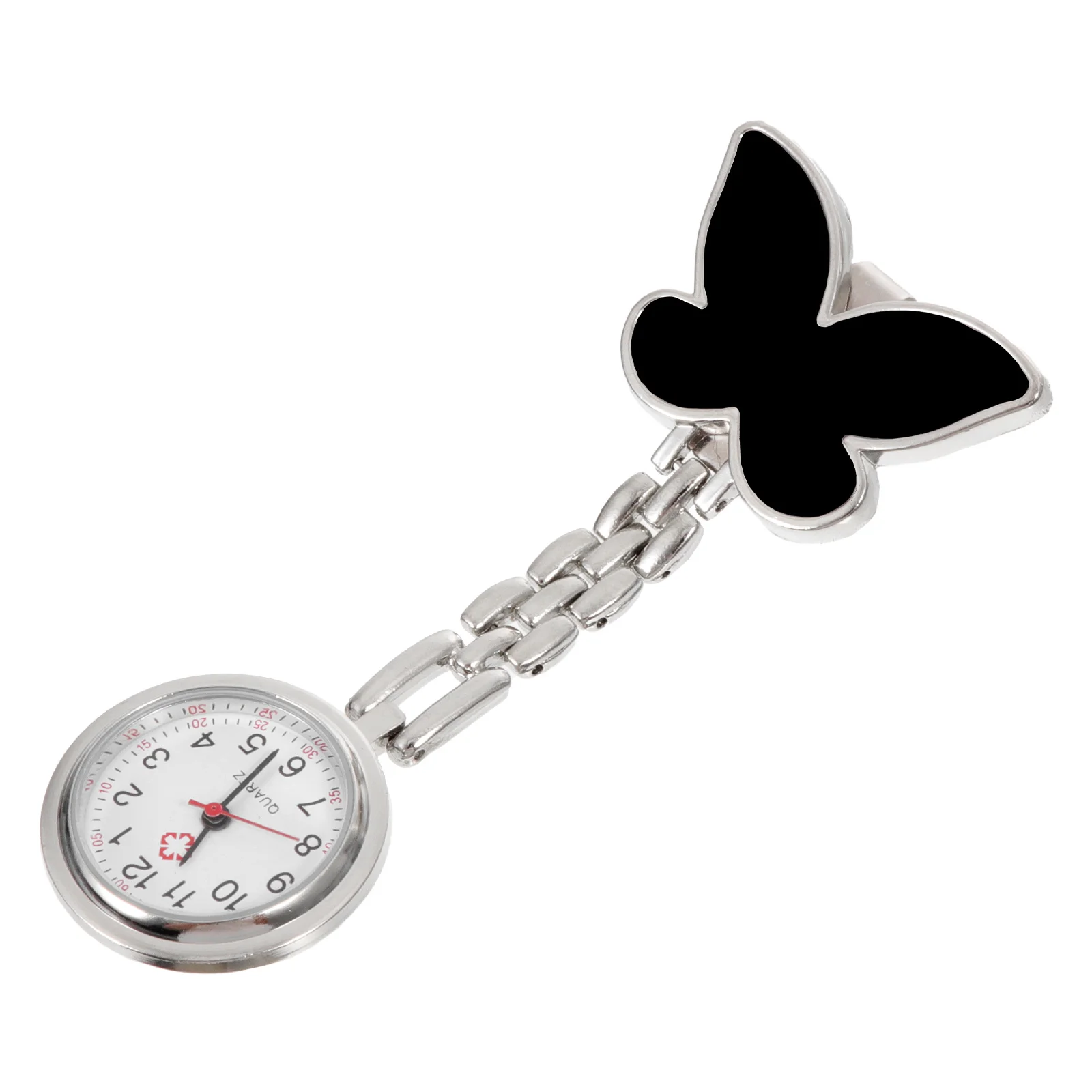 

Women Butterfly Nurse Watch Hanging Pocket Watch For Doctor Nurse Fob Clip On Brooch Pendant Durable Clear Numbers Timing