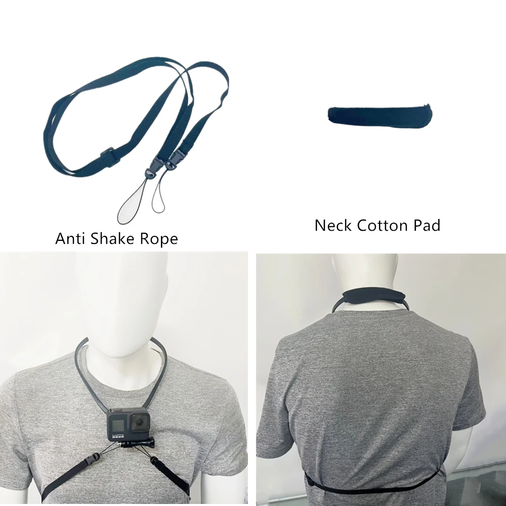 حامل رقبة POV / VLOG للهاتف المحمول مع مشبك عالمي لهاتف iPhone 14 13 12 11 Pro Max Plus لـ GoPro Hero 12 11 10 9 8, 7, 6, 5