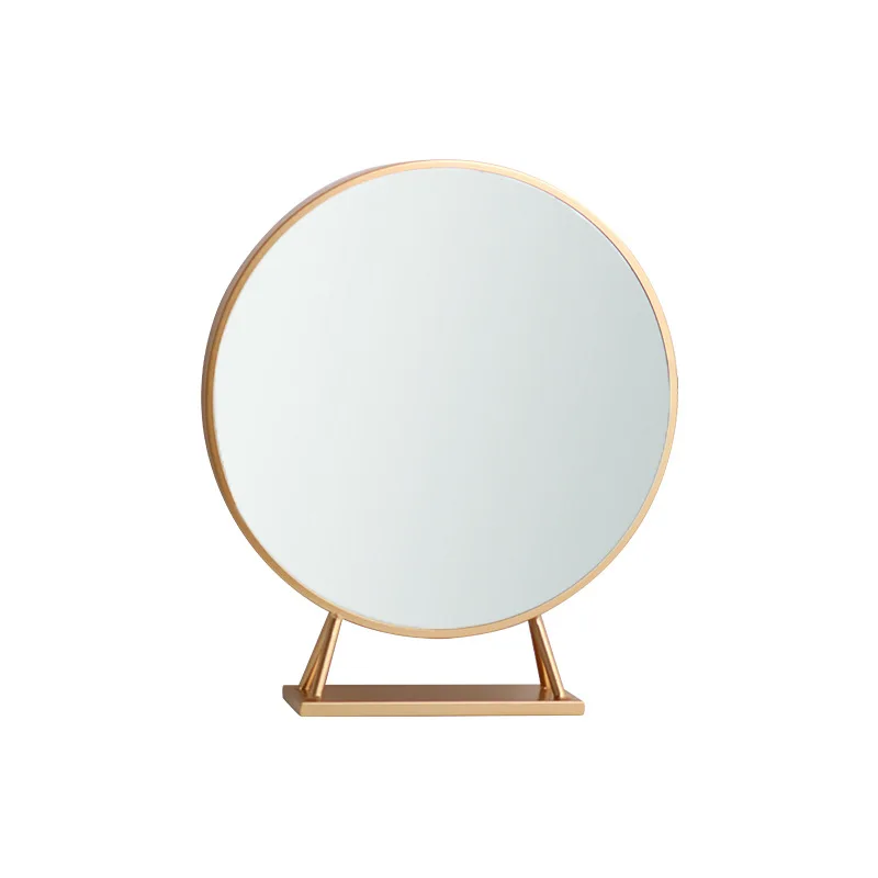

Princess mirror, Nordic gold round makeup small apartment bedroom, dresser mirror