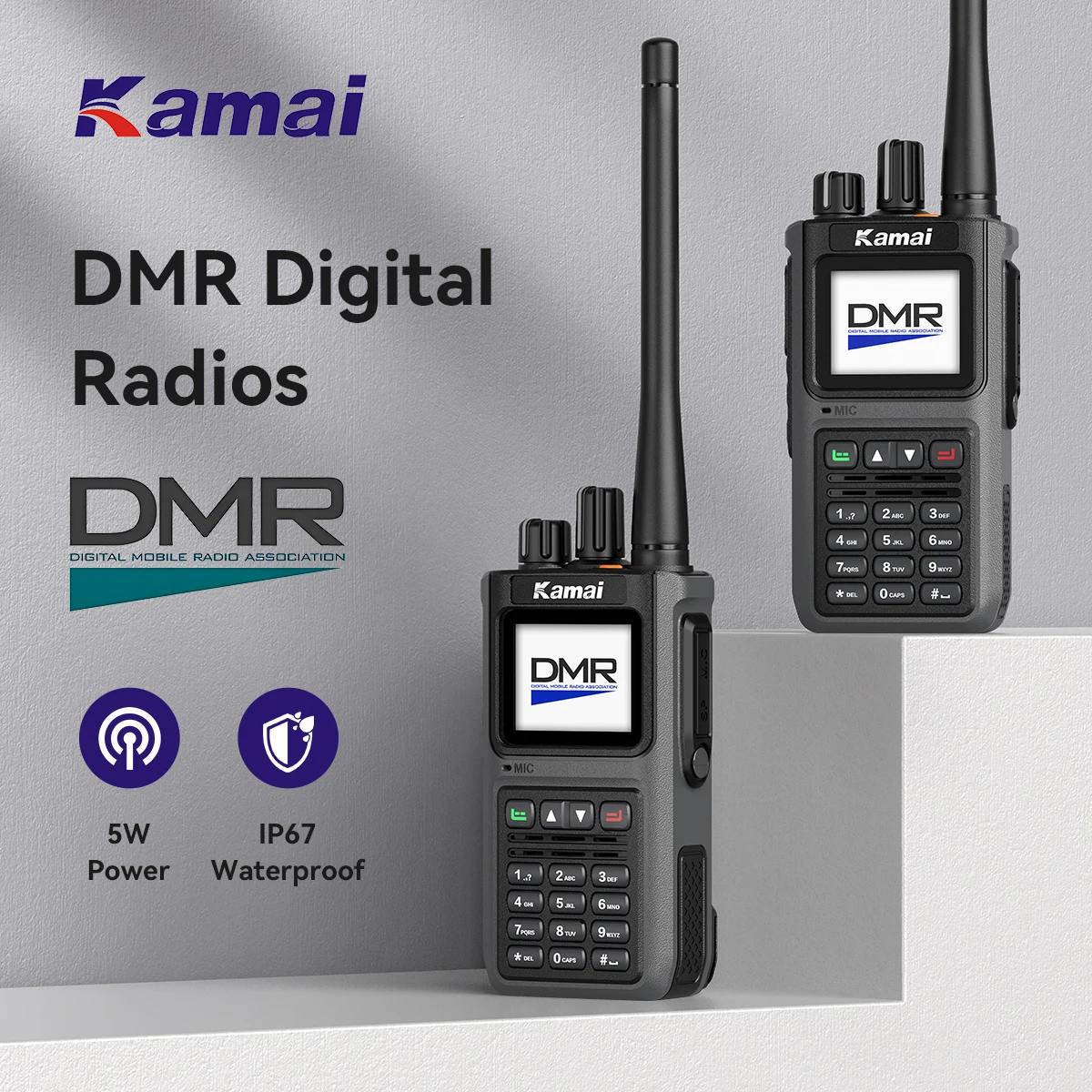 KAMAI DMR Radio walkie talkie Long Range Waterproof Encryption AES256 Digital Ham Transceiver Wireless Two Way Radio portable