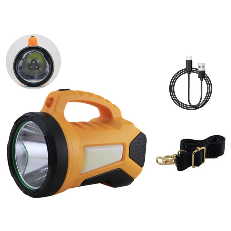 Strong Light ABS Light Multi-Functional High-Power Searchlight Outdoor Camping Rechargeable Miner's Lamp
