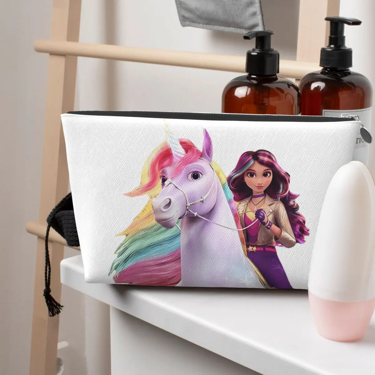 

Unicorn Academy Sophia Wildstar Women Cosmetic Bag Travel Makeup Organizer Pouch Toiletry Storage Dopp Kit Box