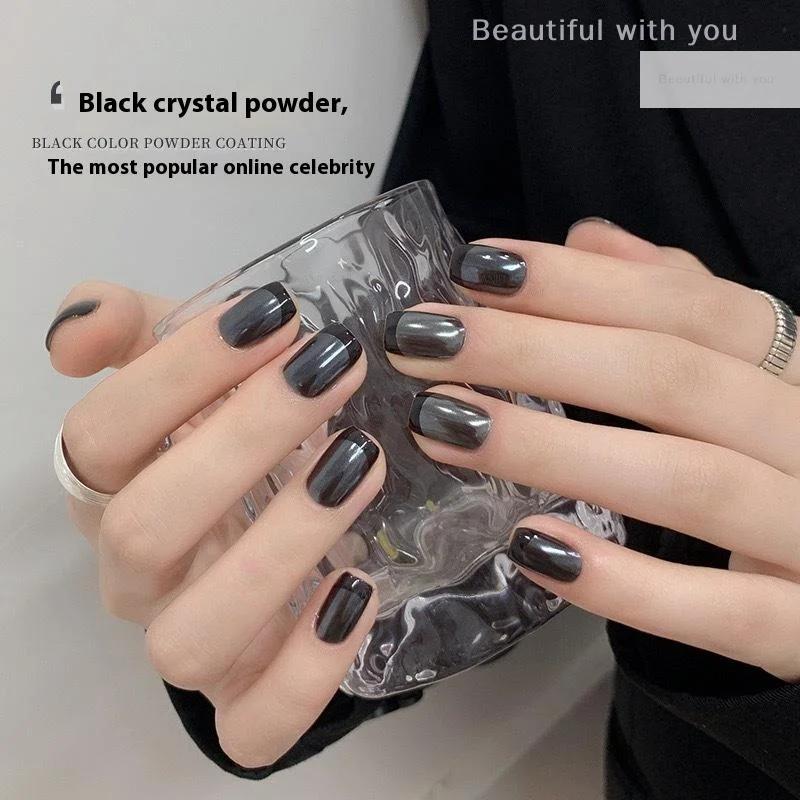 

Black Crystal Coated Glitter Sequin Highlight Shine Nail Charm Nail Decoration Nail Salon Manicure Supplies