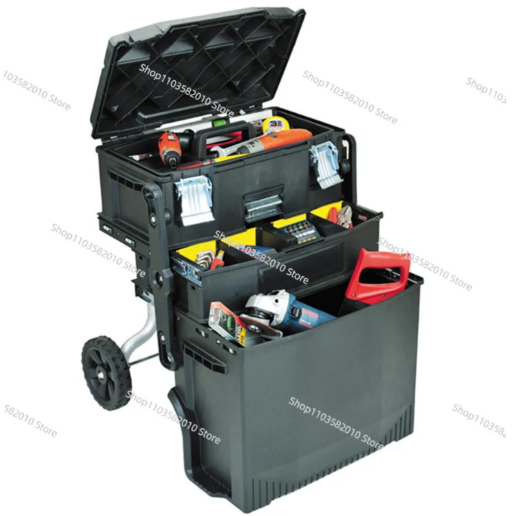 Plastic iron combined tie rod toolbox Hardware folding tie rod toolbox 21.5 inches directly from the manufacturer